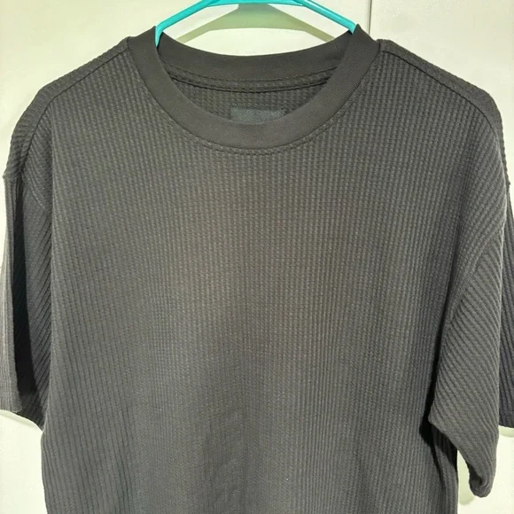 PacSun Mens T-Shirt Waffle Knit Small Short Sleeve Dark Gray Tee Shirt - Picture 1 of 8